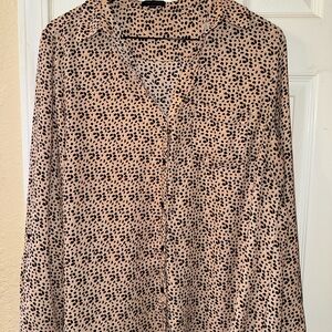 The Limited Black and Pink Patterned Women's Shirt